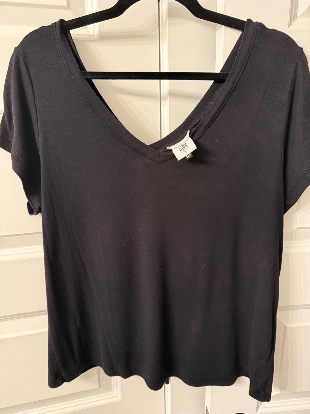 CAbi Black V-Neck Short Sleeve Tee